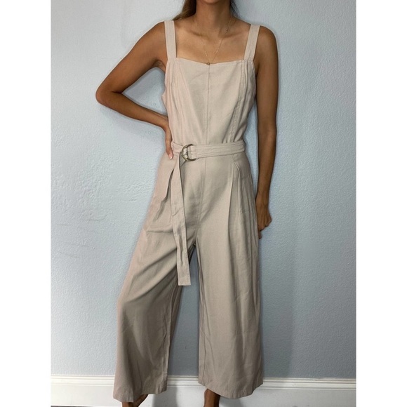 J.O.A. Pants - NWT J.O.A. Weston Khaki Wide Leg Capri Jumpsuit